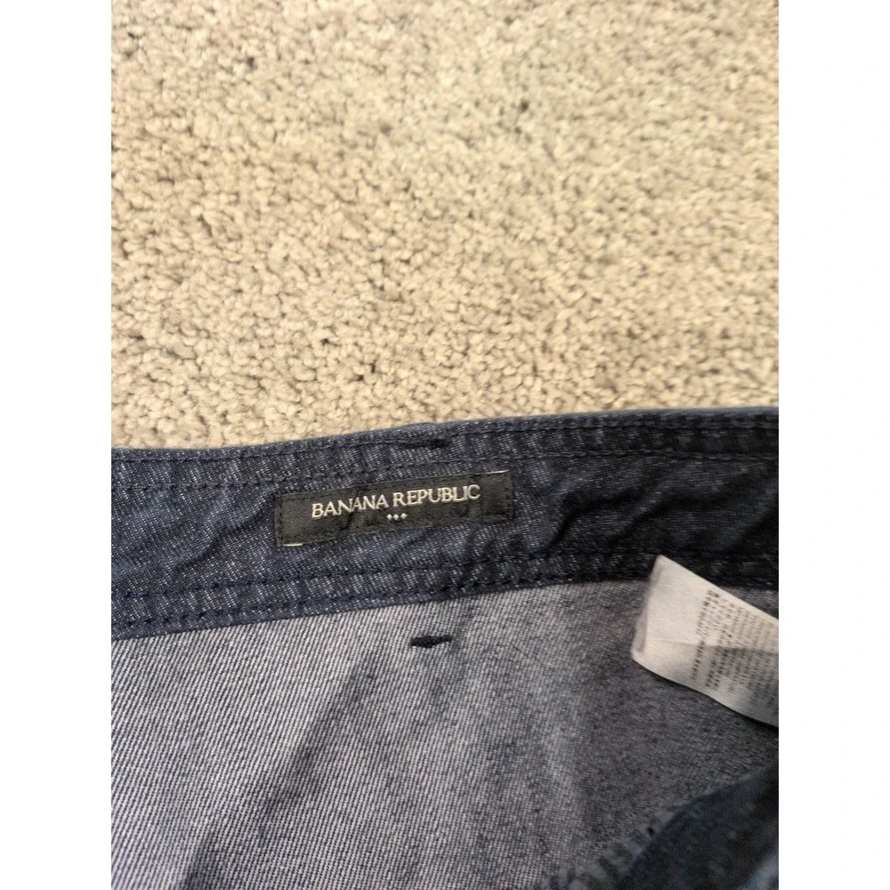 Banana Republic Mens 38x32 Cargo Pants Indigo Blue Cotton Straight Leg Utility